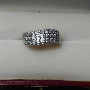 Sterling Silver Diamond Wave Ring